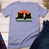 Black Cat Vintage Retro Style Cats Lover Gift T-Shirt