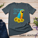 Blue & Gold Macaw Parrot Sunshine Sunflower T-Shirt