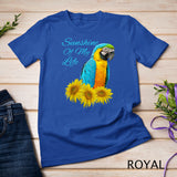 Blue & Gold Macaw Parrot Sunshine Sunflower T-Shirt