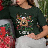 Boo Boo Crew Reindeer Nurse Buffalo Plaid Nurse Christmas T-Shirt