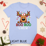 Boo Boo Crew Reindeer Nurse Buffalo Plaid Nurse Christmas T-Shirt