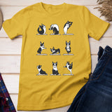 Boston Terriers Yoga Asana Pose Meditation Funny T-Shirt