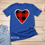 Buffalo Plaid Red and Black Valentine Heart T-Shirt