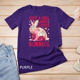 Bunny Just A Girl Who Loves Bunnies Rabbit Flower Floral T-Shirt