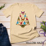 Butterfly Bird Lover Xmas Gift Butterfly Christmas Tree T-Shirt