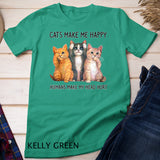 Cats Make Me Happy Humans Make My Head Hurt Gift Cat Lovers Raglan Baseball T-shirt