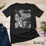 Chinoiserie Tropical Parrot Exotic Bird Floral Monochrome T-Shirt