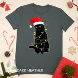 Christmas Cat Shirt For Men Black Cat Christmas Pajama Women T-Shirt