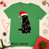 Christmas Cat Shirt For Men Black Cat Christmas Pajama Women T-Shirt