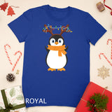 Christmas Penguin Reindeer Xmas Penguin Holiday Girls Boys T-Shirt