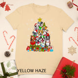 Christmas Tree Lights Pitbull Dog Lover Xmas Pajama T-Shirt