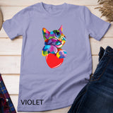 Cute Cat Gift for kitten lovers Colorful Art Kitty Adoption T-Shirt