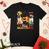 Cute Pug Happy Hallothanksmas Halloween Thanksgiving Xmas T-Shirt