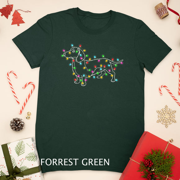 Dachshund Dogs Tree Christmas Shirt Xmas Gifts For Pet Dog Lover T-Shirt