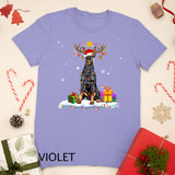 Doberman Pinscher Christmas Tee Reindeer Christmas Lights Long Sleeve T-Shirt