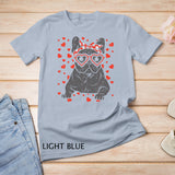 French Bulldog Heart Glasses Valentine Day Frenchie Dog Gift T-Shirt