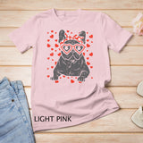 French Bulldog Heart Glasses Valentine Day Frenchie Dog Gift T-Shirt