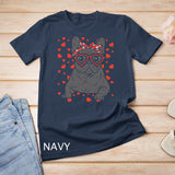 French Bulldog Heart Glasses Valentine Day Frenchie Dog Gift T-Shirt