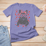 French Bulldog Heart Glasses Valentine Day Frenchie Dog Gift T-Shirt