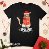 Funny Christmas Cat for Cat Lovers Santa Hat Merry Christmas T-Shirt