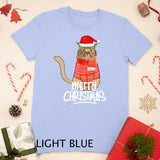 Funny Christmas Cat for Cat Lovers Santa Hat Merry Christmas T-Shirt