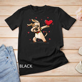 Funny Dabbing Dog Heart Valentine's Day Gift Boys Girls Kids T-Shirt