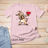 Funny Dabbing Dog Heart Valentine's Day Gift Boys Girls Kids T-Shirt