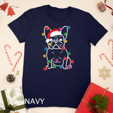 Funny French Bulldog Dog Tree Christmas Lights Xmas Pajama T-Shirt