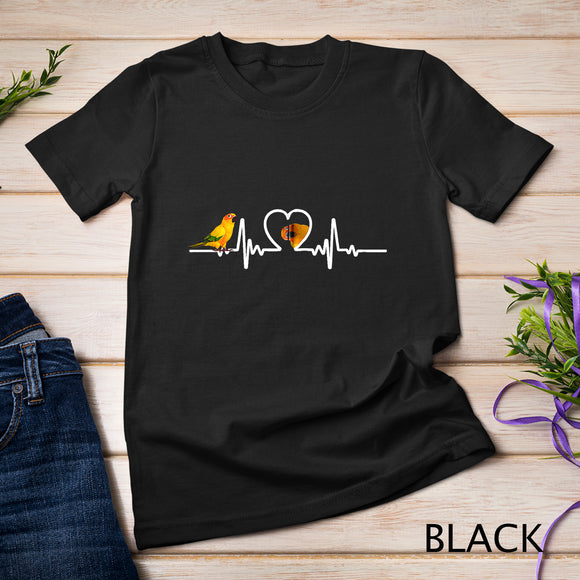 Funny Heart Beat Sun Conure Parrot Bird Lover T-Shirt