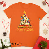 Funny Pizza on Earth Slice Christmas Tree with Lights Gift T-Shirt