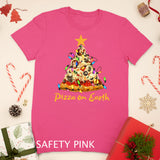Funny Pizza on Earth Slice Christmas Tree with Lights Gift T-Shirt
