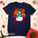 Funny Snow Man Shirt Skateboard Snowman T-shirt