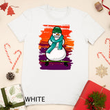 Funny Snow Man Shirt Skateboard Snowman T-shirt