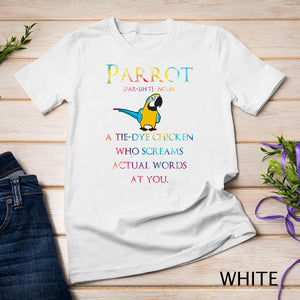 Funny Tie Dye Pet Parrot Definition Macaw T-Shirt