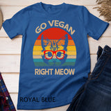 Go Vegan Right Meow Funny Cat Vegan T-Shirt