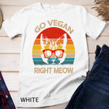 Go Vegan Right Meow Funny Cat Vegan T-Shirt