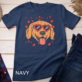 Golden Retriever Face Heart Glasses Valentines Day Dog Gift T-Shirt