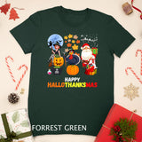 Happy Hallothanksmas Funny Halloween Thanksgiving Christmas T-shirt