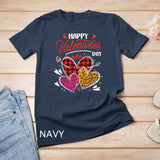 Happy Valentine's Day Three Leopard And Plaid Hearts Girls T-Shirt