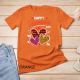 Happy Valentine's Day Three Leopard And Plaid Hearts Girls T-Shirt