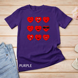 Heart Emojis Valentines Day Funny Emoticons Boys Girls Kids T-Shirt