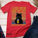 I Like Beer My Cat and Maybe 3 People Cat Lovers Gift T-Shirt