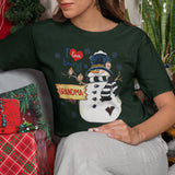 I Love Being A Grandma Snow man Christmas Funny Xmas Gifts Raglan Baseball T-shirt