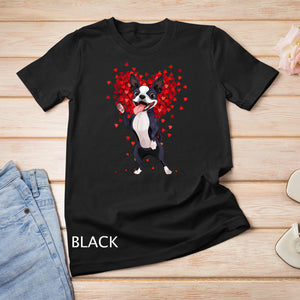 I Love Boston Terrier Funny Heart Valentine Gift T-Shirt