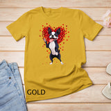 I Love Boston Terrier Funny Heart Valentine Gift T-Shirt