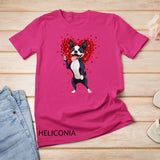 I Love Boston Terrier Funny Heart Valentine Gift T-Shirt