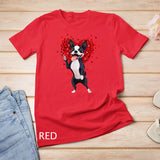 I Love Boston Terrier Funny Heart Valentine Gift T-Shirt