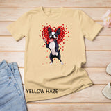 I Love Boston Terrier Funny Heart Valentine Gift T-Shirt