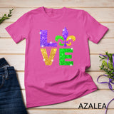 I Love Mardi Gras T-shirt Fleur de Lis Gift Men Women T-Shirt