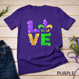 I Love Mardi Gras T-shirt Fleur de Lis Gift Men Women T-Shirt